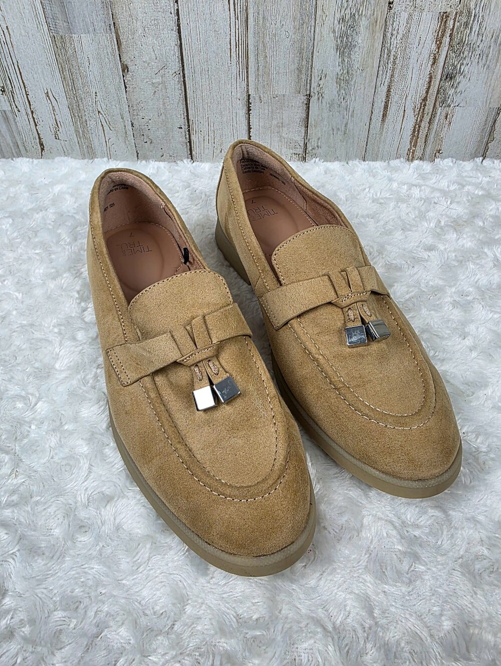 Time and Tru Tan Suede Tassel Loafers Size 7